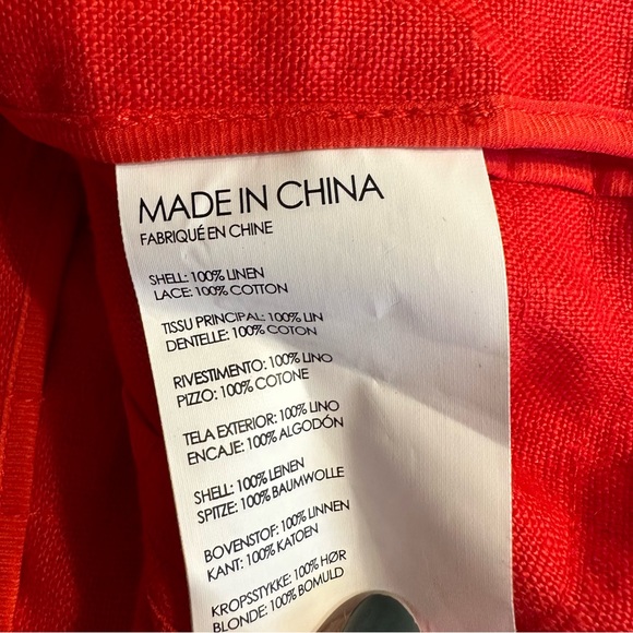 Club Monaco Rabah Papaya Jacket Cropped Linen Fringe size XS NWT - Picture 10 of 12